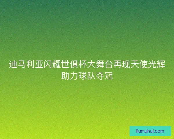 迪马利亚闪耀世俱杯大舞台再现天使光辉助力球队夺冠
